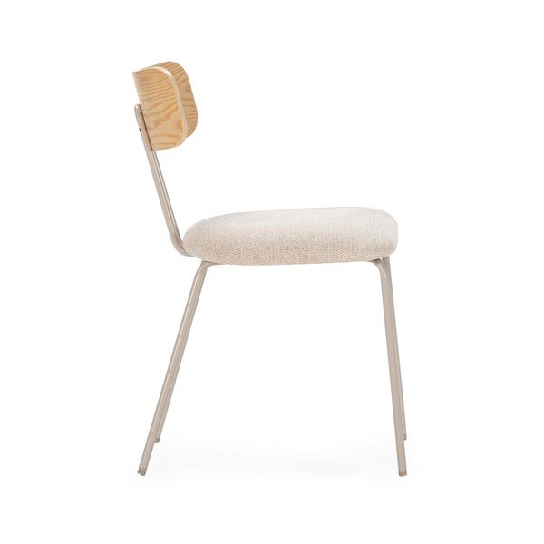 Sedia da pranzo beige/di colore naturale in imbottito Olimpia – MOME-image-1