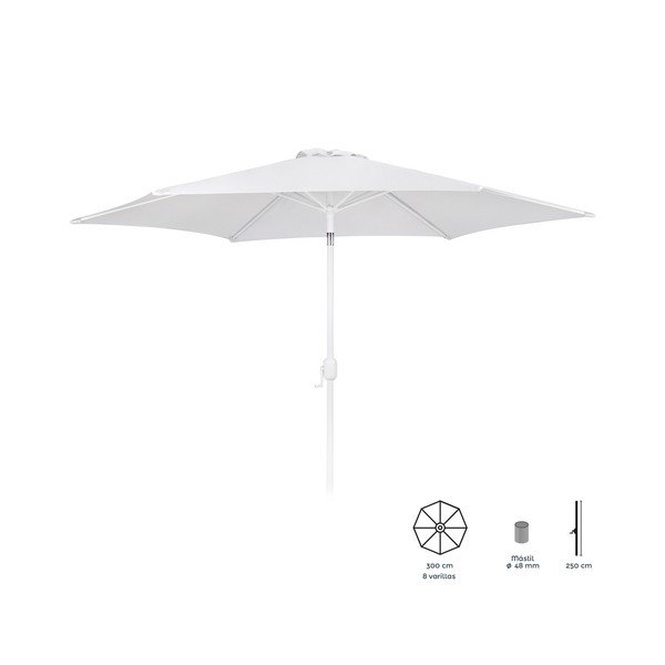 Ombrellone bianco ø 300 cm Alba - LDK Garden-image-1