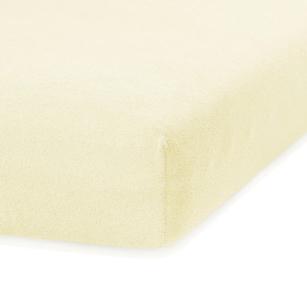 Lenzuolo elastico giallo chiaro ad alto contenuto di cotone , 80/90 x 200 cm Ruby - AmeliaHome