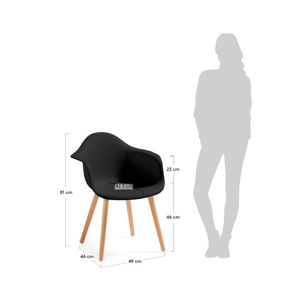 Sada 2 černých jídelních židlí La Forma Kenna-image-3