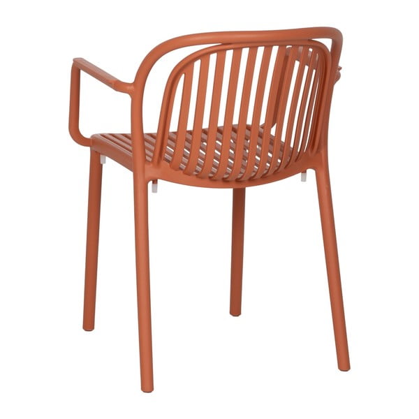 Sedia da pranzo color terracotta in plastica impilabile Alia – Ixia-image-3