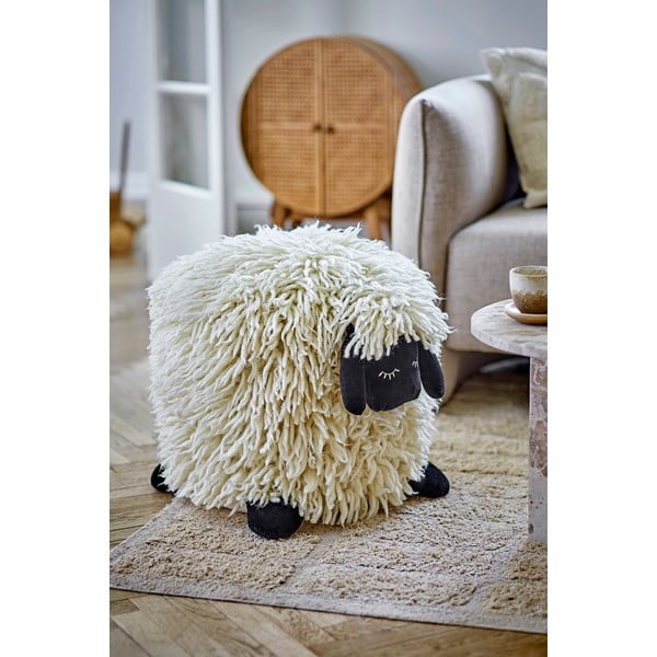 Pouf a sacco per bambini color crema con rivestimento in lana Dolly – Bloomingville Mini-image-1