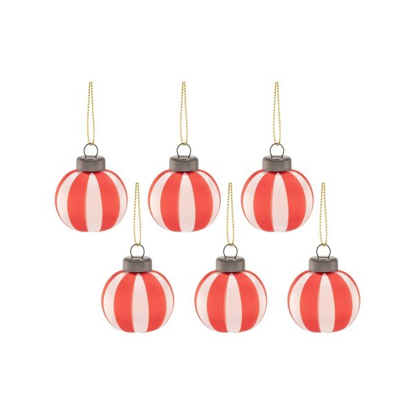 Set di palline di Natale in tessuto 6 pz 12 cm Yarn Stripe – Sass & Belle