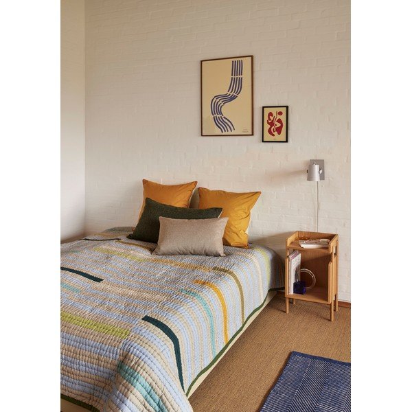 Copriletto in cotone verde per letto matrimoniale 260x260 cm Twist - Hübsch-image-1