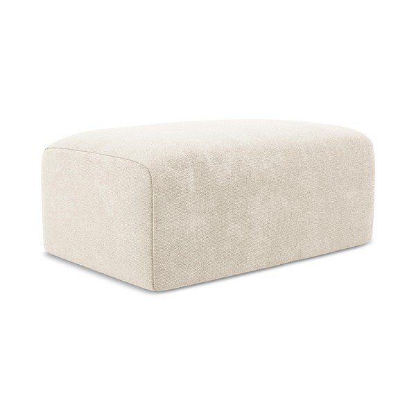 Poggiapiedi color crema con rivestimento in ciniglia Kona – Makamii-image-3