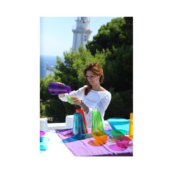 Set di decanter e 2 bicchieri rossi realizzati a mano Ponza - Surdic-image-2