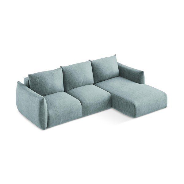Divano angolare blu allungabile (con penisola a destra/con chaise lounge) Leila – Makamii-image-3