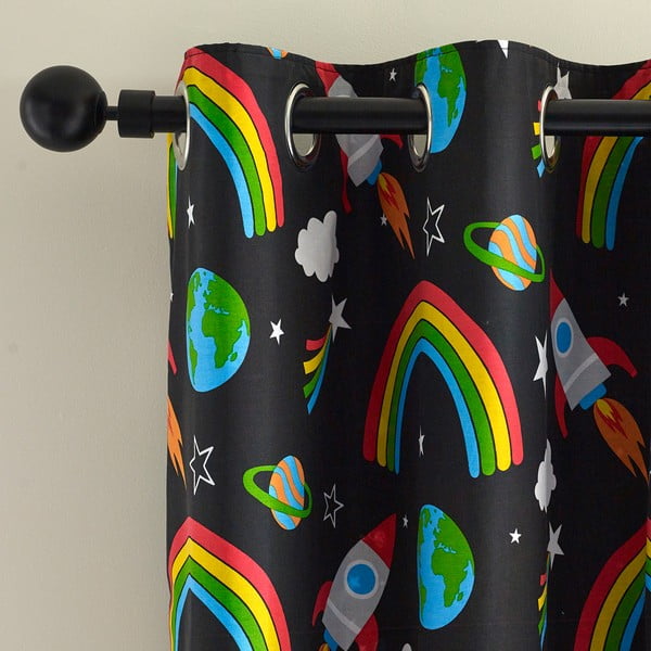 Tenda per bambini nera 2 pz 168x183 cm Rainbow Rockets – Catherine Lansfield-image-2