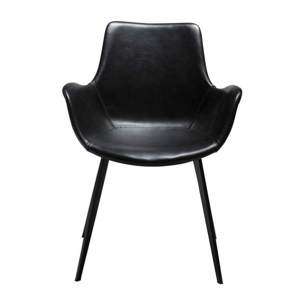 Sedia da pranzo in similpelle nera con braccioli Hype - DAN-FORM Denmark-image-1