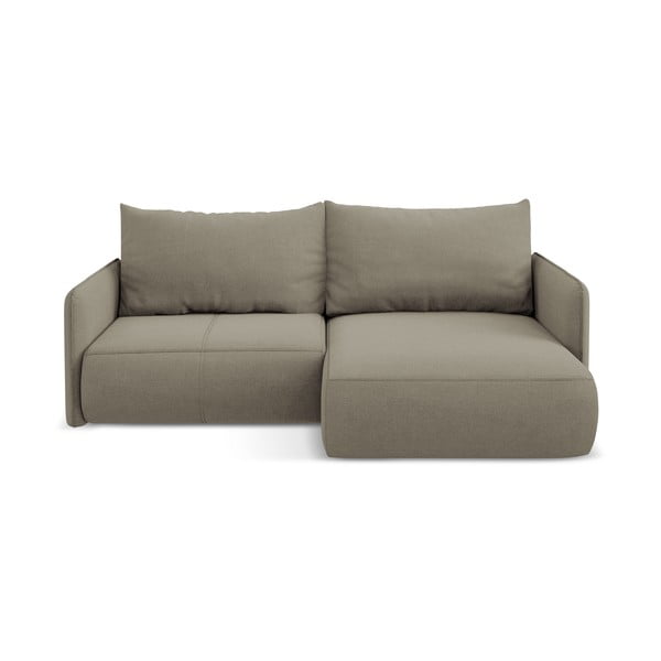 Divano letto beige con contenitore divano angolare (angolo destro) Nanea - Makamii