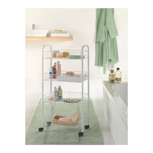 Scaffale mobile in metallo bianco 41x84 cm Pisa - Metaltex-image-3