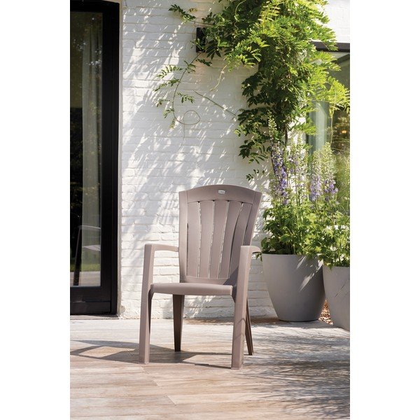 Sedia da giardino in plastica marrone scuro Santorini - Keter-image-2
