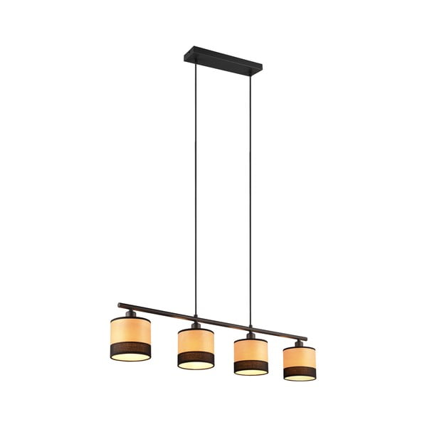 Lampada a sospensione in nero e naturale Bolzano - Reality-image-2