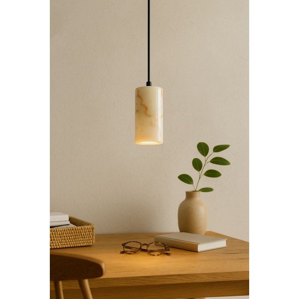 Lampadario color crema con paralume in marmo ø 6,5 cm Selma – Opviq lights-image-4
