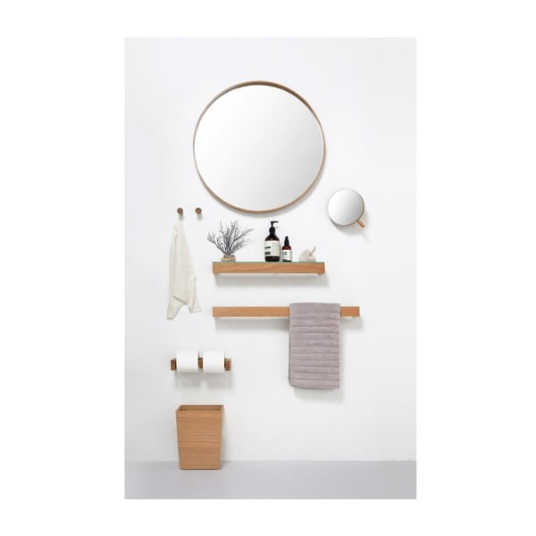 Porta carta igienica a parete in legno di quercia Slimline - Wireworks-image-2