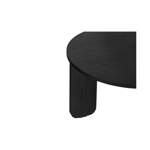 Tavolino da salotto rotondo nero con piano effetto rovere ø 75 cm Kuvu – noo.ma-image-4
