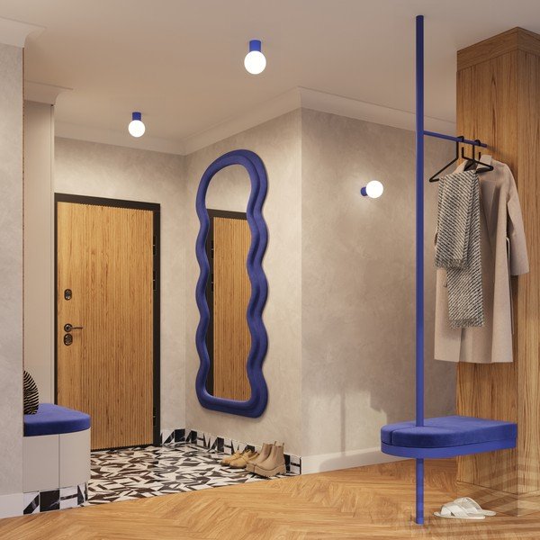 Plafoniera blu con paralume in vetro ø 12 cm Orbital – Sollux-image-4