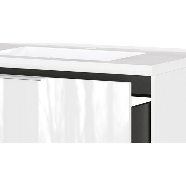 Mobile da lavabo bianco lucido da appendere 81x61 cm Celano – Germania-image-4