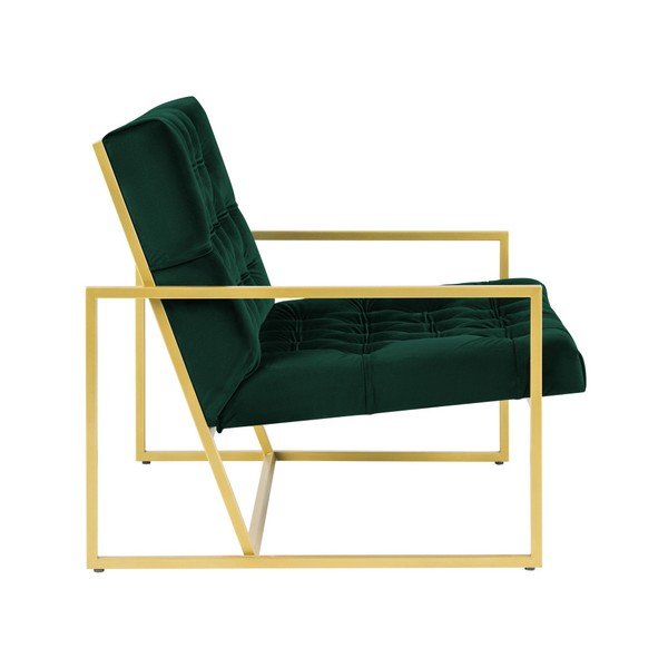 Poltrona verde con design dorato Bono - Mazzini Sofas-image-3