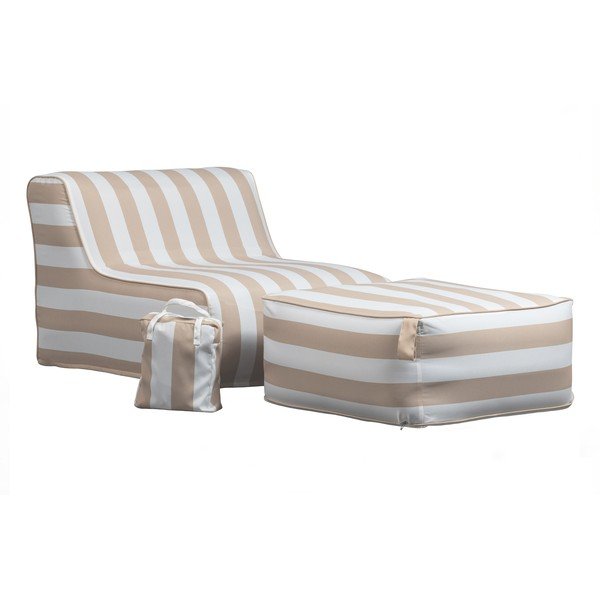 Sedia da giardino gonfiabile bianca e beige Sit On Air - vtwonen-image-4
