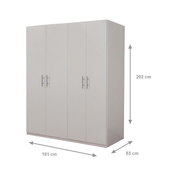 Armadio bianco a 4 ante Kristen - Evergreen House-image-1