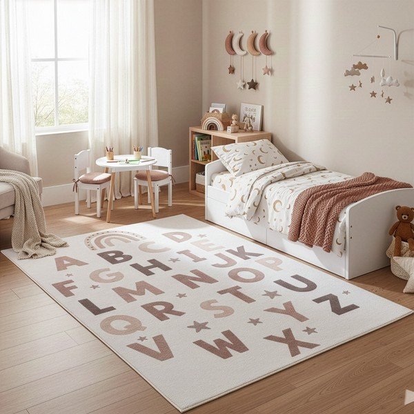 Tappeto per bambini color crema lavabile 120x170 cm Coco 1133 – Ayyildiz Carpets-image-1