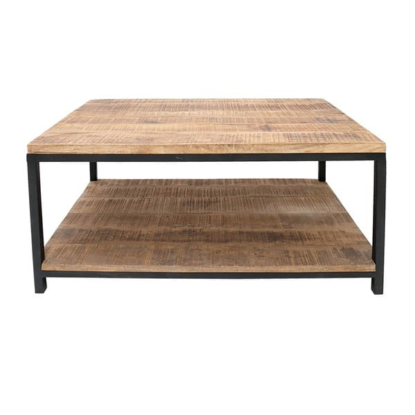 Tavolino nero con piano in legno di mango Vintage XL - LABEL51