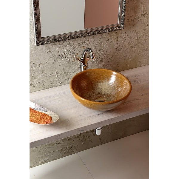 Rubinetto per lavandino in argento lucido/dorato verticale Antea – Sapho-image-2