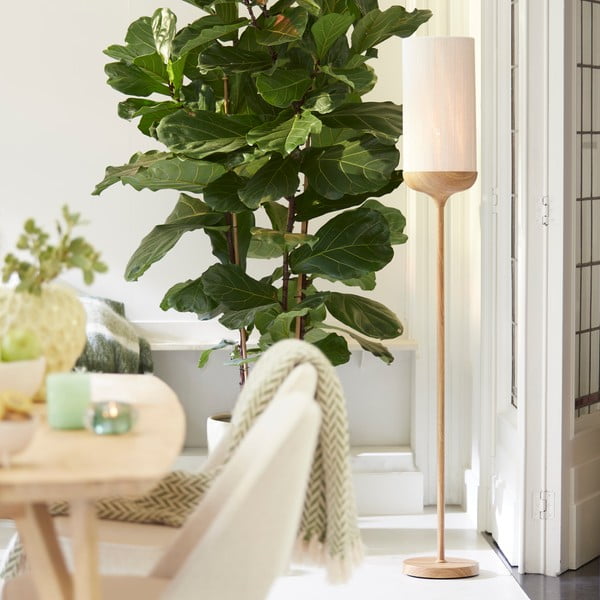 Lampada da terra in colore naturale con paralume in tessuto (altezza 159 cm) Dania - Light & Living-image-1