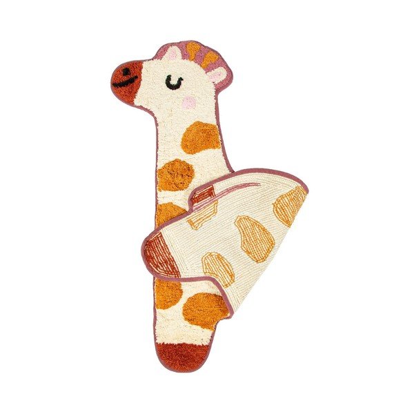 Tappeto in cotone arancione e beige per bambini , 57 x 80 cm Giraffe - Sass & Belle-image-2