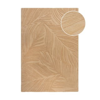 Tappeto in lana marrone chiaro 160x230 cm Lino Leaf - Flair Rugs