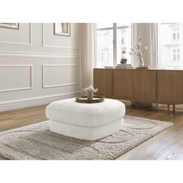 Poggiapiedi bianco con rivestimento in ciniglia Leonore – Bobochic Paris-image-4