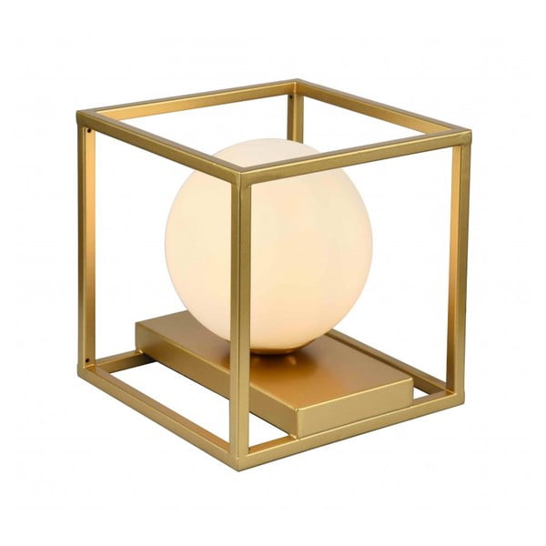 Lampada da tavolo in oro con paralume in metallo e vetro (altezza 20 cm) Avelin - GTV