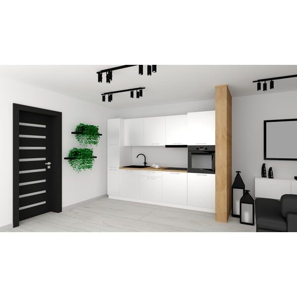 Cucina dritta con piano di lavoro 280 cm Lyle - STOLKAR