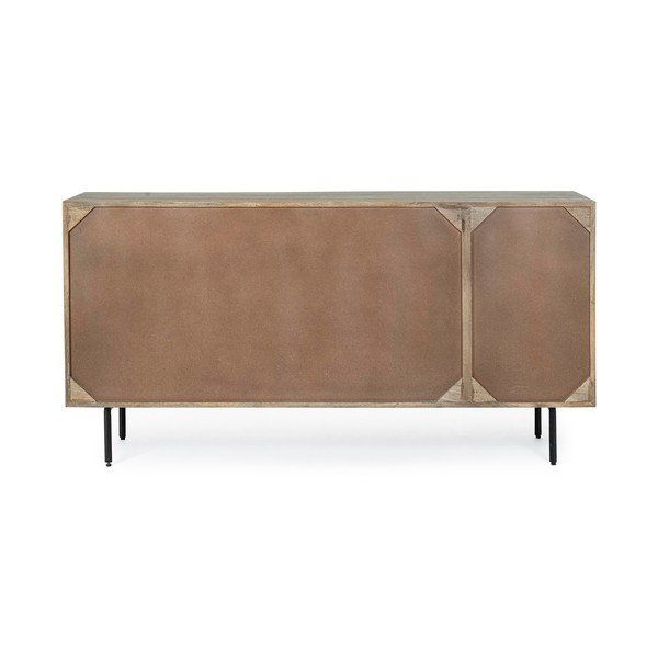 Credenza di colore naturale in mango massiccio 160x83x40 cm Darsey – Bizzotto-image-3