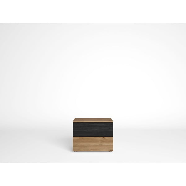 Comodino in rovere nero/naturale Care - Marckeric-image-2