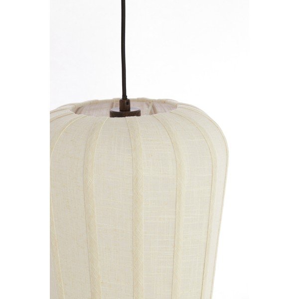 Lampadario bianco con paralume in tessuto ø 10 cm Bibury – Light & Living-image-3
