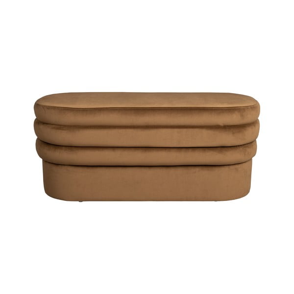 Panchina marrone con rivestimento in velluto Aditi – Dutchbone