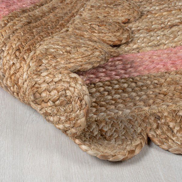 Tappeto rosa/di colore naturale in iuta tessuto a mano 160x230 cm Grace – Flair Rugs-image-3