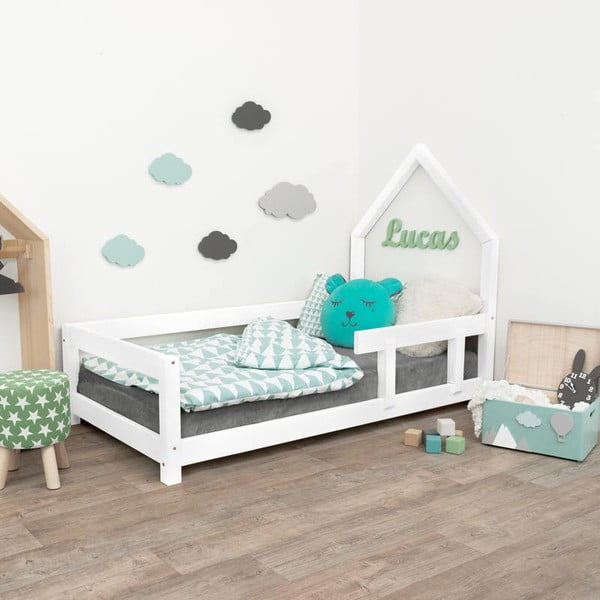 Letto per bambini in legno bianco, 120 x 200 cm Poppi - Benlemi