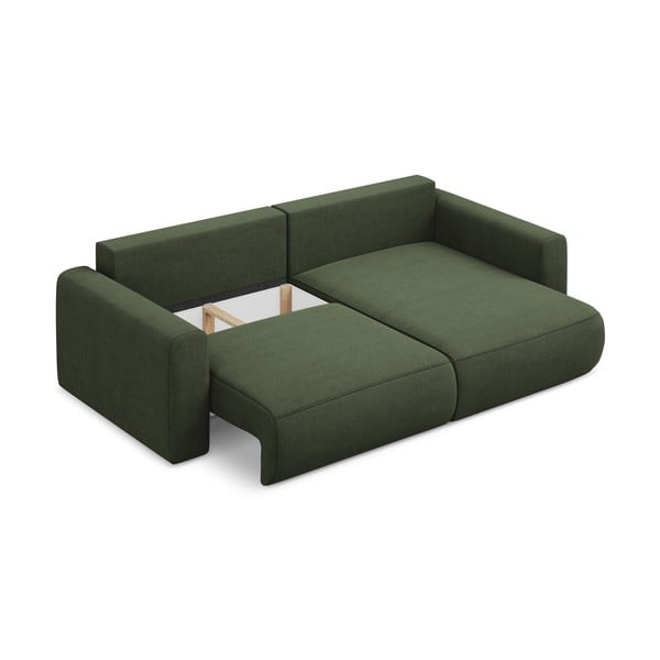 Divano angolare color kaki allungabile/con contenitore (con penisola a destra/con chaise lounge) Kapua – Makamii-image-4