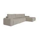 Divano angolare componibile marrone chiaro allungabile/con contenitore (con penisola a destra) Lulu – Miuform