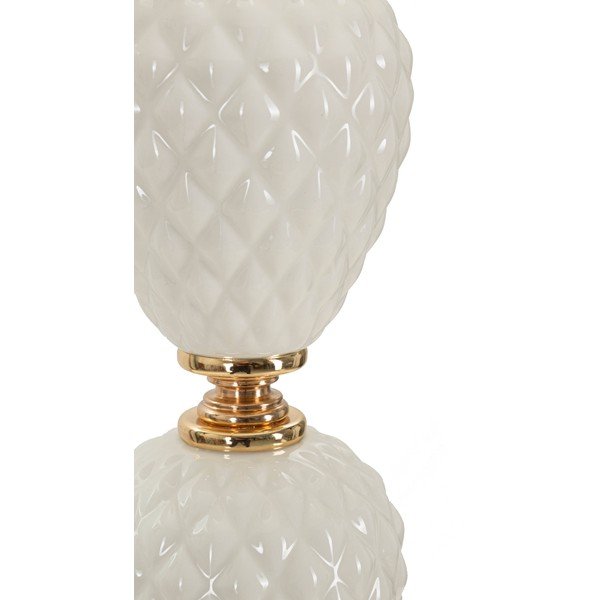 Lampada da tavolo bianca con paralume in tessuto (altezza 57 cm) Torre - Mauro Ferretti-image-2