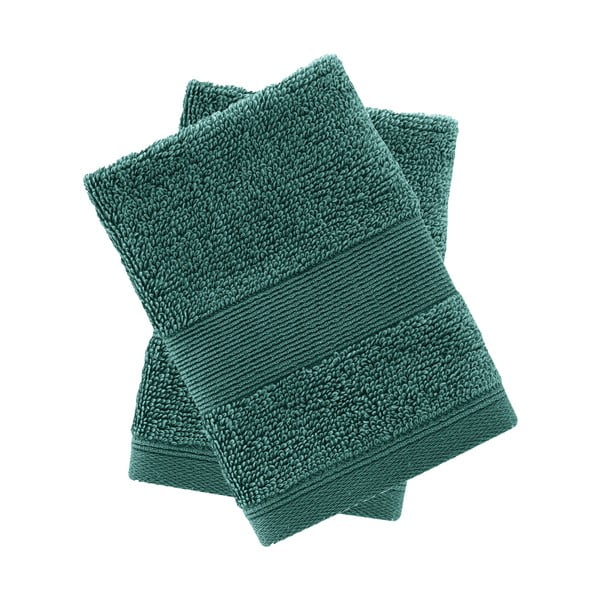 Set di asciugamani tipo terry verde scuro in cotone 2 pz 30x30 cm Anti-Bacterial – Catherine Lansfield