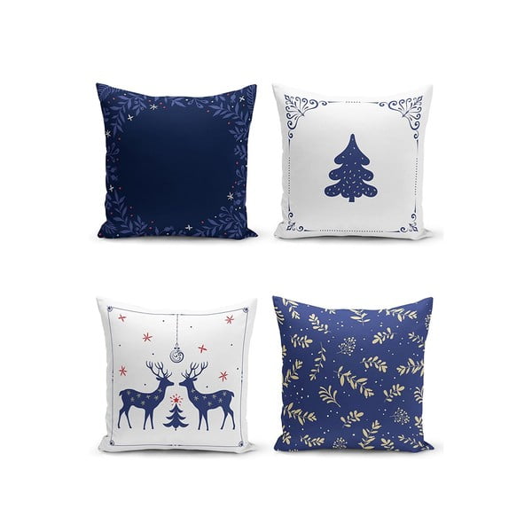 Federe decorative in set a tema natalizio 4 pz 43x43 cm Blue Christmas – Mila Home