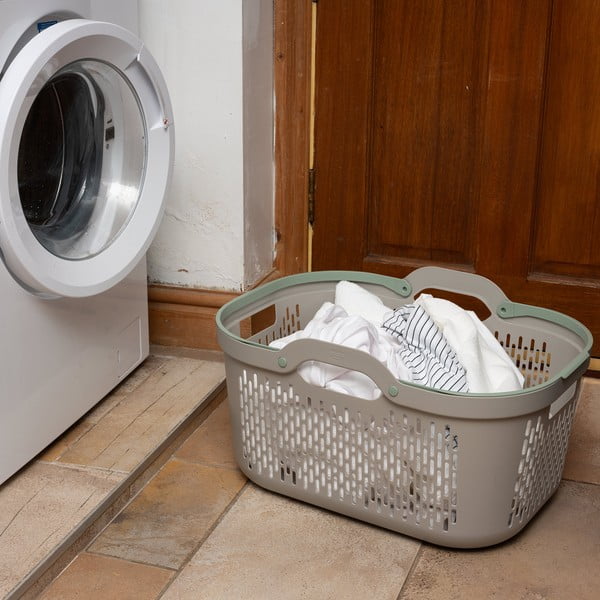 Cesta per il bucato marrone chiaro in plastica 45 l – Addis-image-1