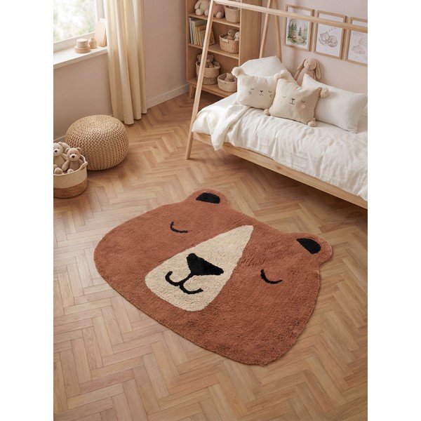 Tappeto per bambini marrone in cotone lavabile/tessuto a mano 101x120 cm Snuggle Benni – Hanse Home-image-1