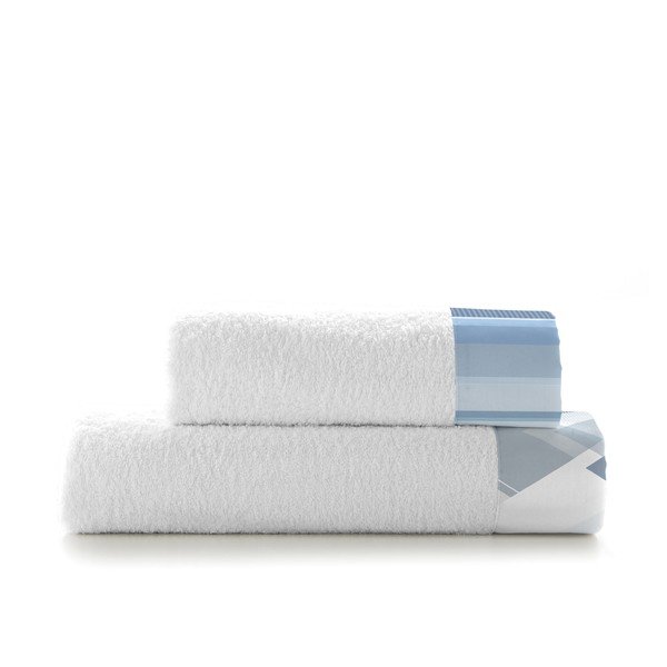 Set di 2 asciugamani in cotone Crystal - Blanc-image-2