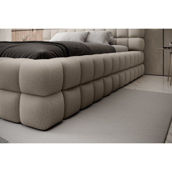 Letto matrimoniale imbottito beige con contenitore e rete inclusi 180x200 cm Dizzle – ELTAP-image-4