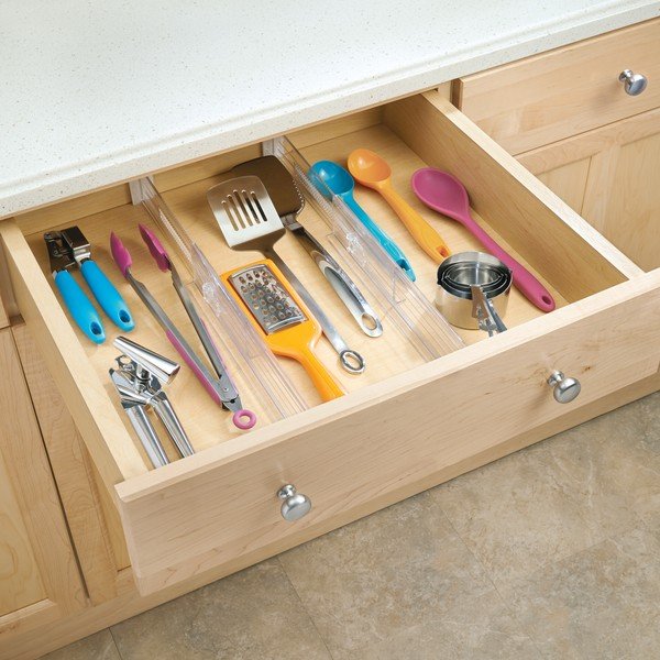 Set di 2 divisori trasparenti per cassetti da cucina , 37 cm Linus - iDesign-image-1